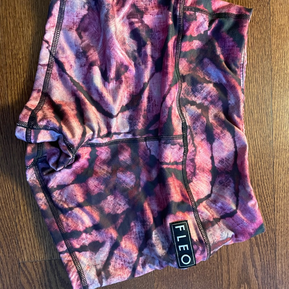 FLEO Pink and Purple Tie-Dye Shorts